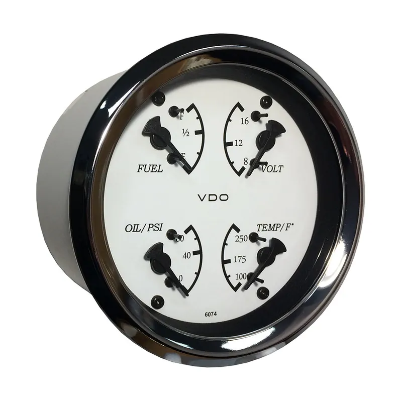 Best Price VDO Cockpit Marine 85mm 338 4 in 1 Gauge White DialBezel 11015800