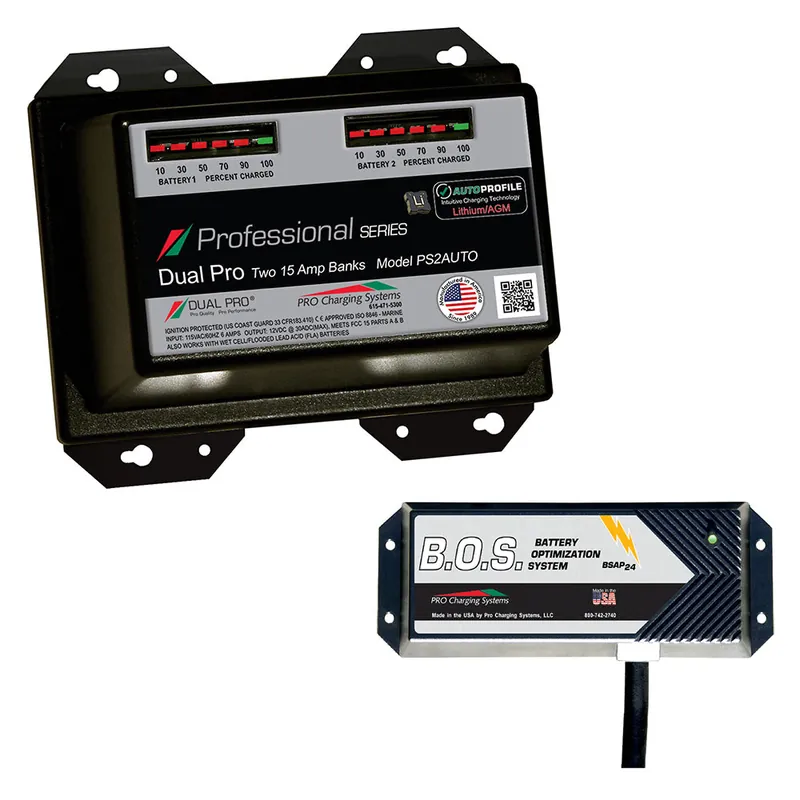 Dual Pro PS2 Auto 2 Bank Battery Charger w2 Bank BOS PS2AUTOBOS12V2 Must Have