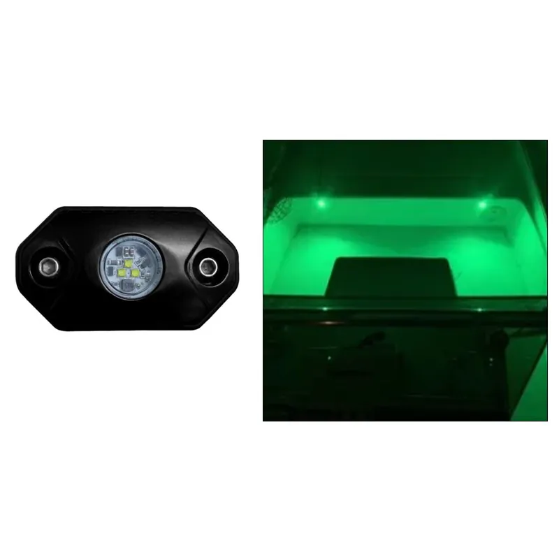 Popular Black Oak Rock Accent Light - Green - Black Housing