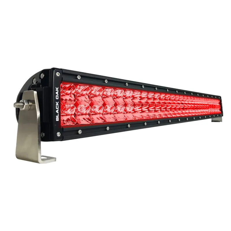 Black Oak 30" Curved Double Row Red LED Predator Hunting Light Bar - Combo Optics - Black Housing - Pro Series 3.0 Price Drop