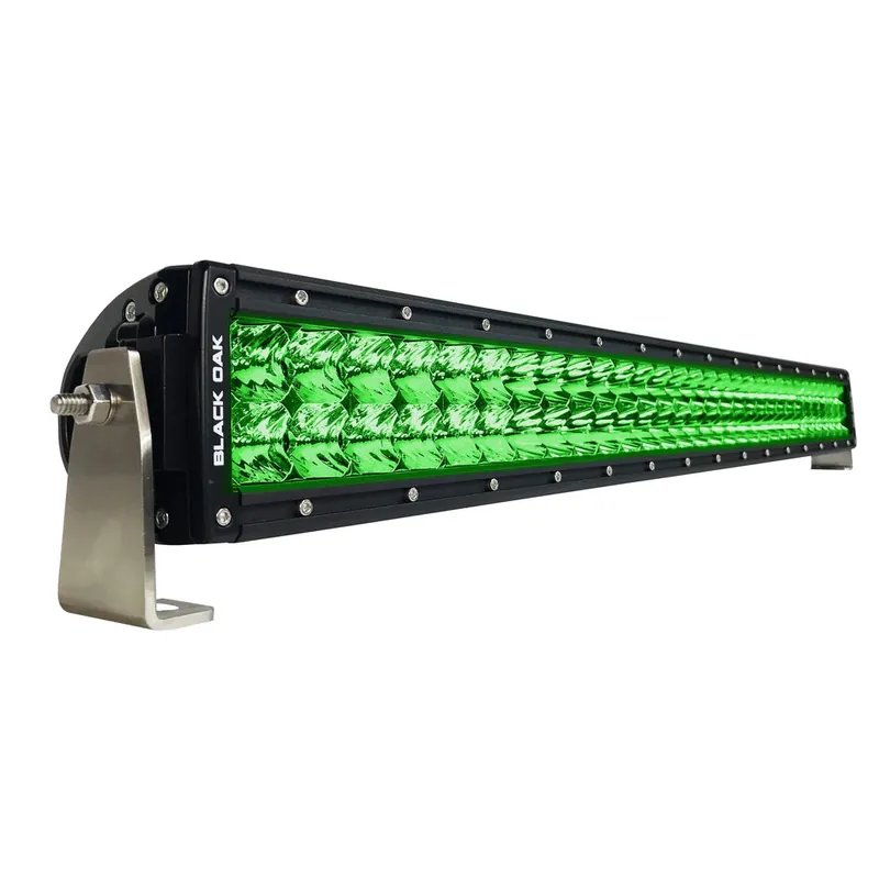 Black Oak 30" Curved Double Row Green LED Hog Hunting Light Bar - Combo Optics - Black Housing - Pro Series 3.0 Trusted Brand