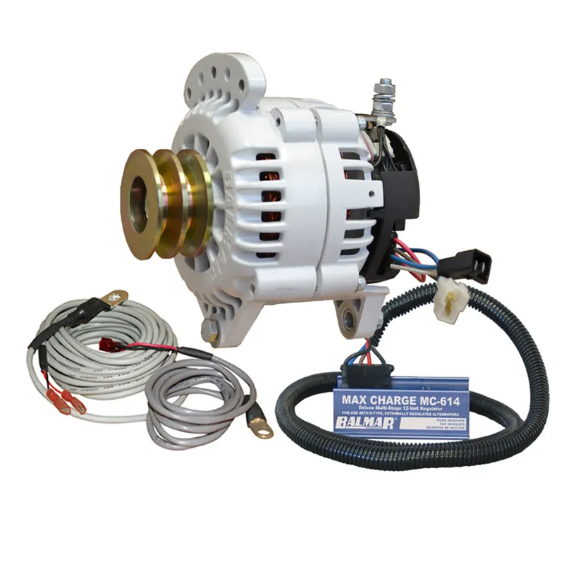 Balmar Alternator 120 AMP Kit 12V 3.15" Dual Foot Saddle Dual Vee Pulley RegulatorTemp Sensor Exclusive