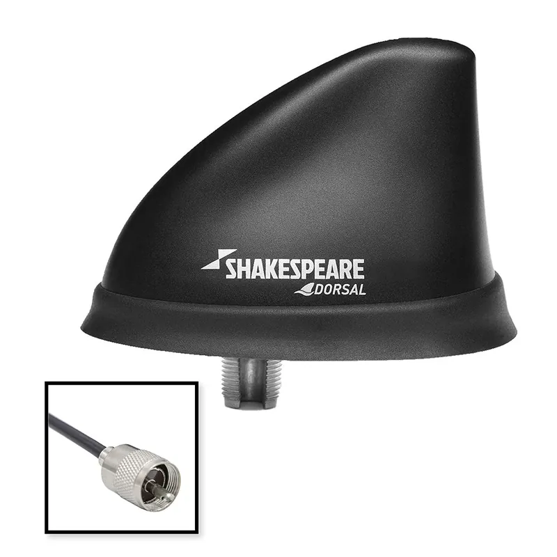 Viral Shakespeare Dorsal Antenna Black Low Profile 26 RGB Cable w/PL-259