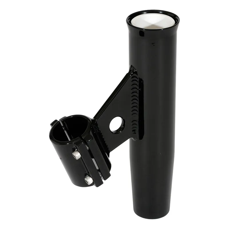 Low Price Lee's Clamp-On Rod Holder - Black Aluminum - Vertical Mount - Fits 1.660 O.D. Pipe