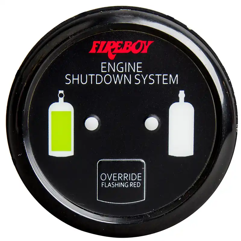 Fireboy-Xintex Deluxe Helm Display w/Gauge Body, LEDColor Graphics f/Engine Shutdown System - Black Bezel Display Premium