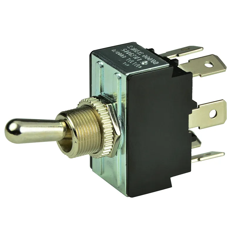 Time-Limited BEP DPDT Chrome Plated Toggle Switch - ON/OFF/(ON)