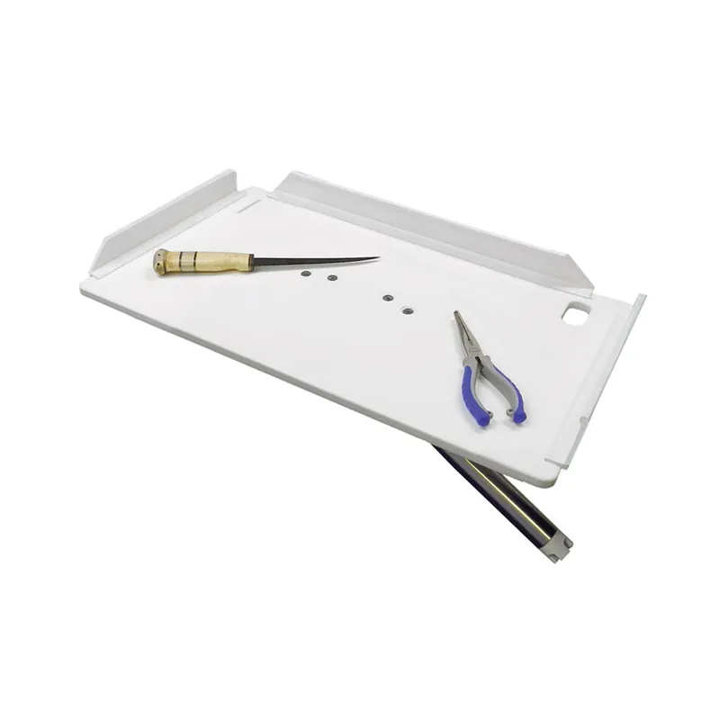 Warranty Included TACO 20" Poly Filet Table w/Adjustable Gunnel Mount - White