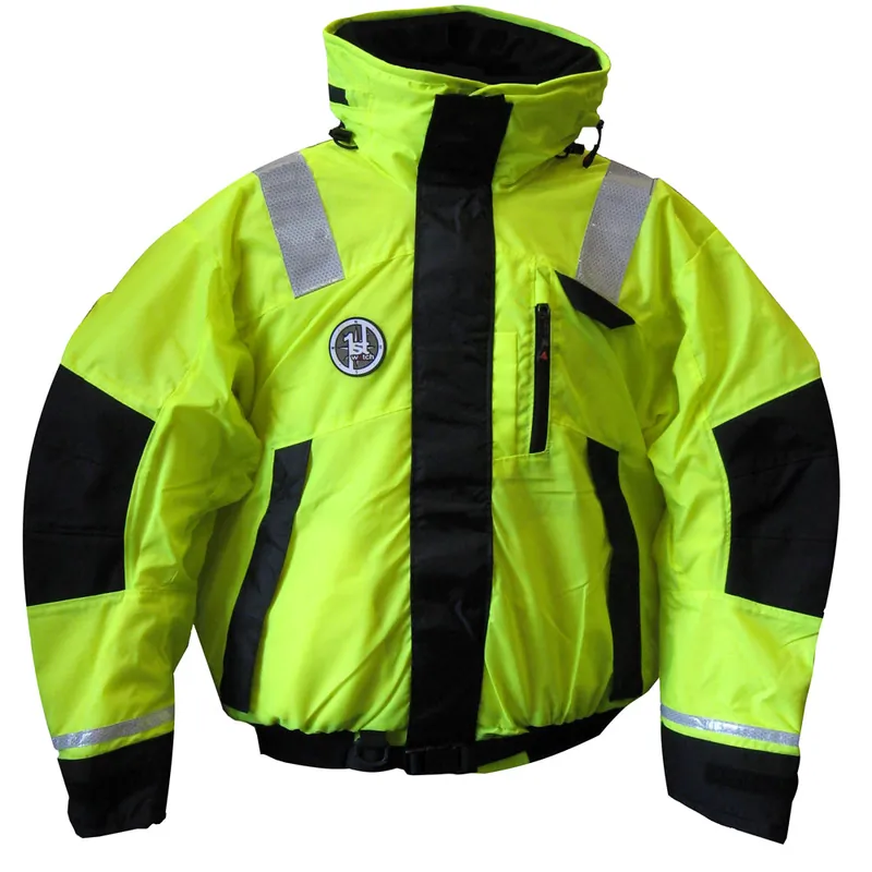 First Watch AB-1100 Flotation Bomber Jacket - Hi-Vis Yellow/Black - XL Don’t Miss Out