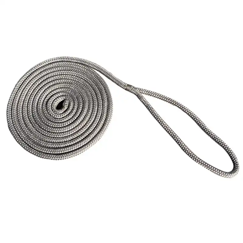 Big Sale New England Rope 1/2" x 25 Nylon Double Braid Dock Line - Grey