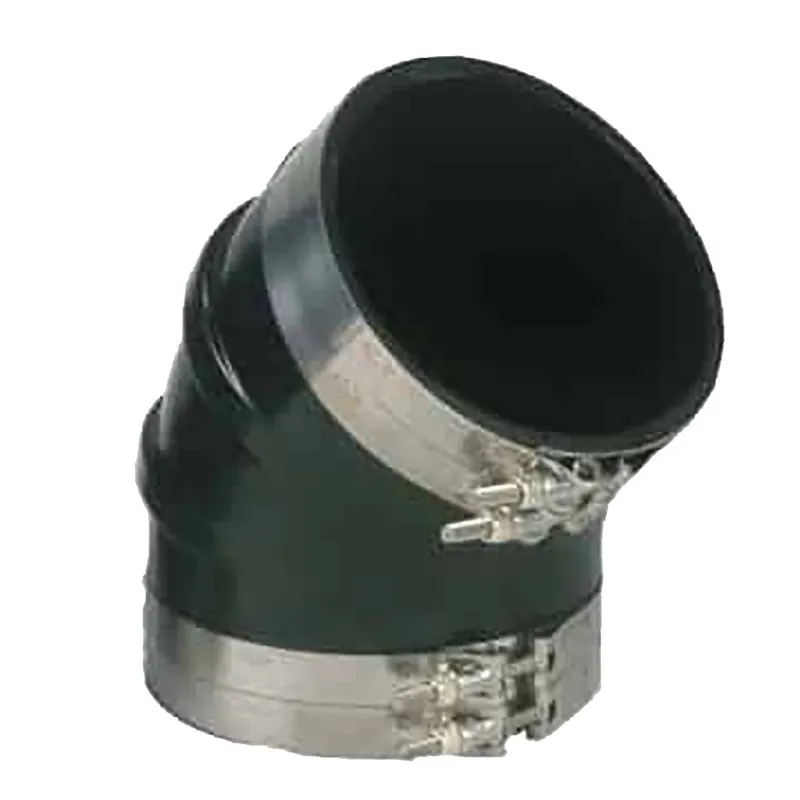 Best Seller Trident Marine 4" ID 45-Degree EPDM Black Rubber Molded Wet Exhaust Elbow w/4 T-Bolt Clamps