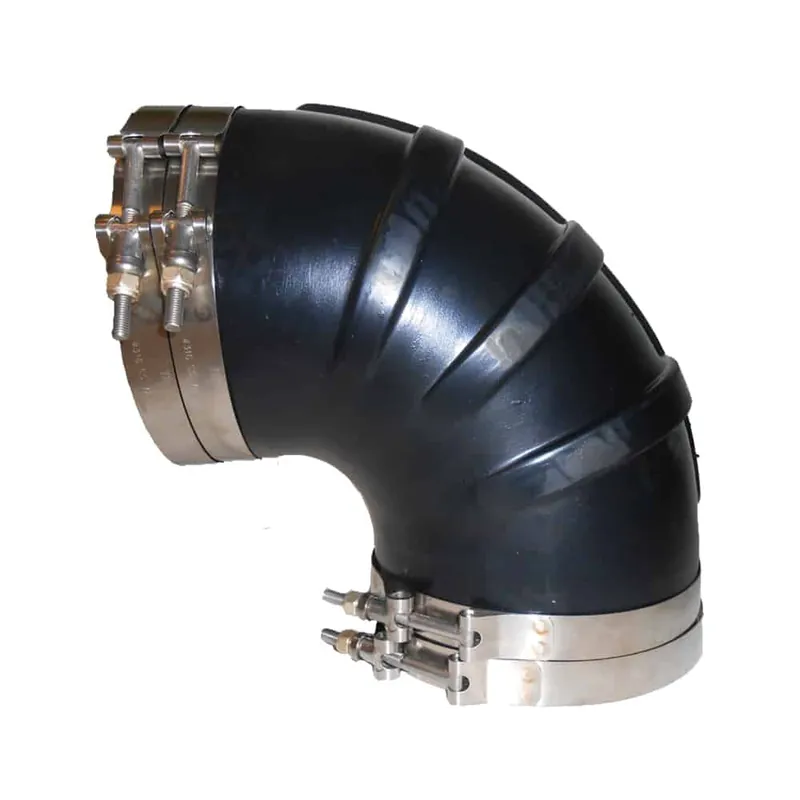 Mega Sale Trident Marine 4" ID 90-Degree EPDM Black Rubber Molded Wet Exhaust Elbow w/4 T-Bolt Clamps