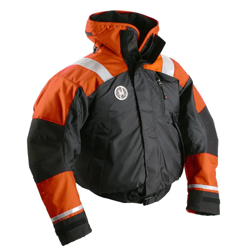 First Watch AB-1100 Flotation Bomber Jacket - Hi-Vis Orange/Black - XL Buy Online