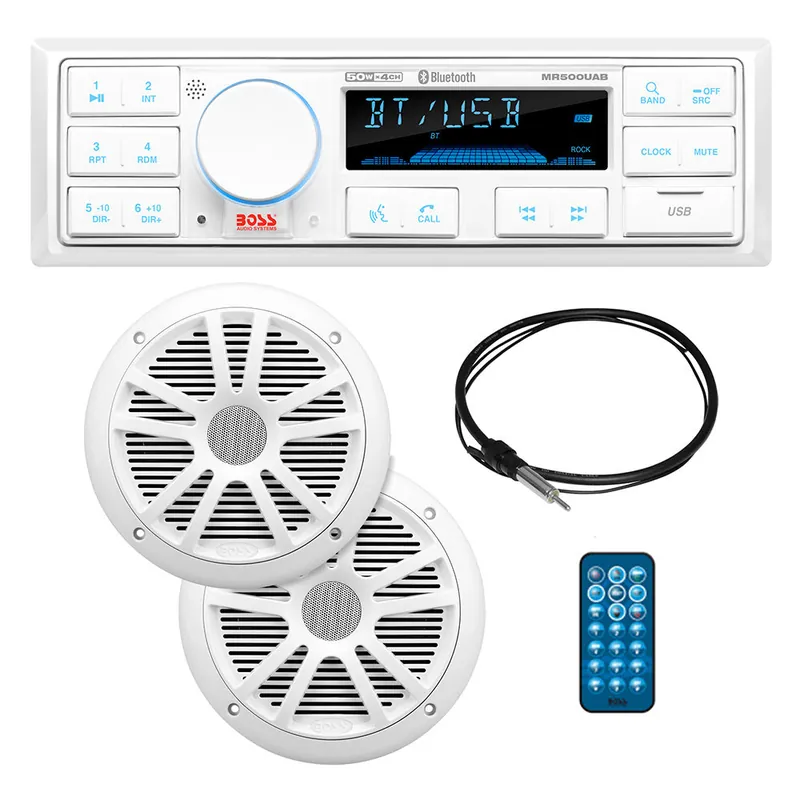 Markdown Boss Audio MCK500WB.6 Kit w/MR500UAB, 2 MR6W Speakers, MRANT10 Antenna