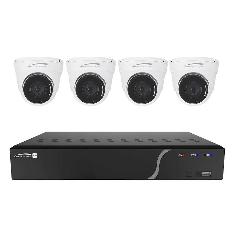 Direct From Manufacturer Speco 4 Channel NVR Kit w\\/4 Outdoor IR 5MP IP Cameras 2.8mm Fixed Lens, 1TB Kit NDAA - ZIPK4N1