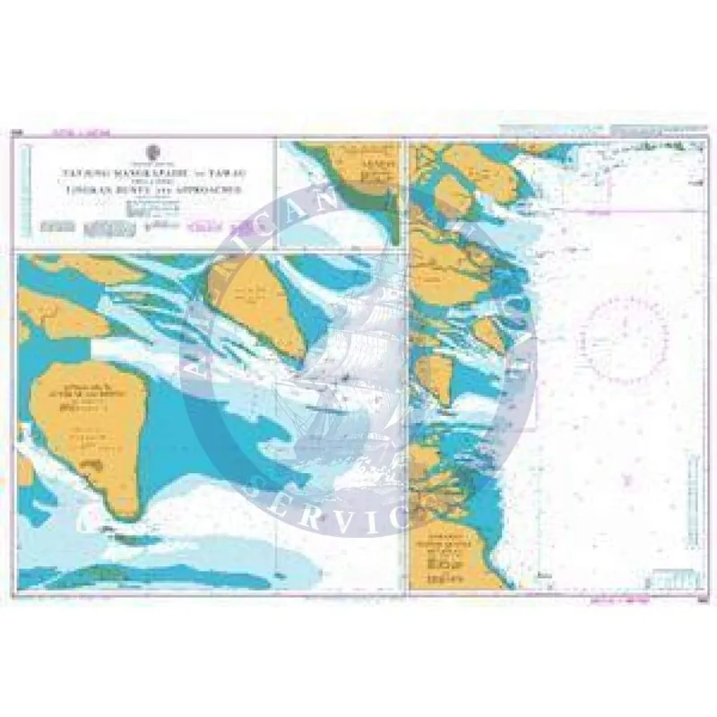 Crafted British Admiralty Nautical Chart 1852: Indonesia and Malaysia, Tanjung