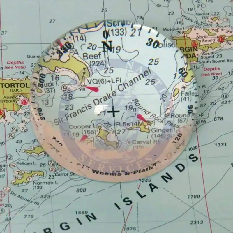 Price Cut Crystal Magnifier with Compass Rose