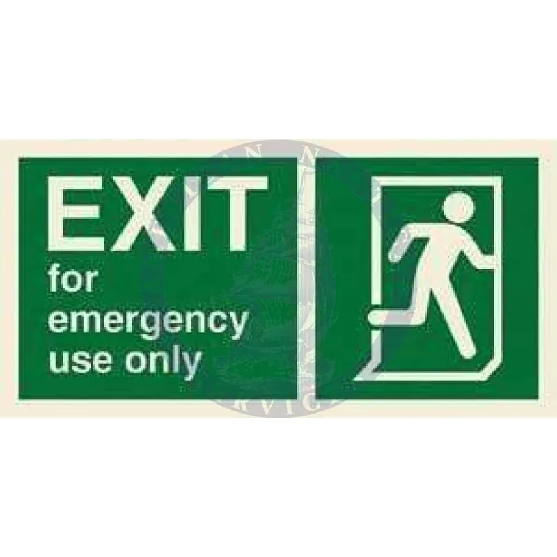Best Choice Marine Direction Sign: EXIT for emergency use only + Running man on ri