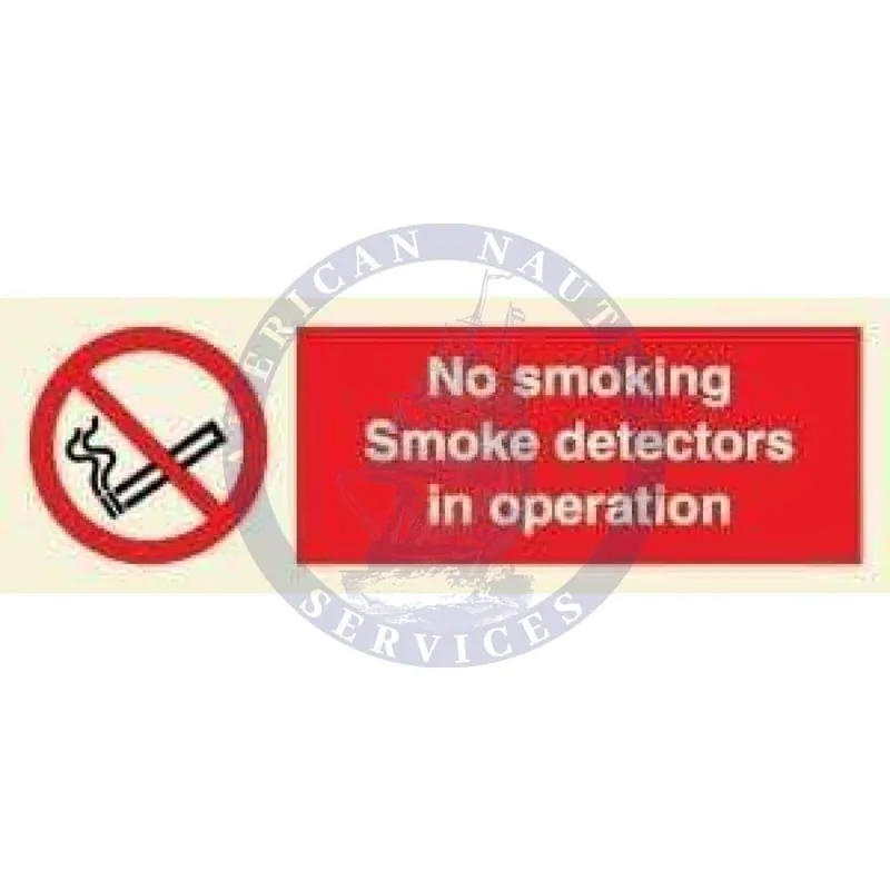 Best Choice Marine Prohibition Sign: No Smoking Smoke Detectors in Operation