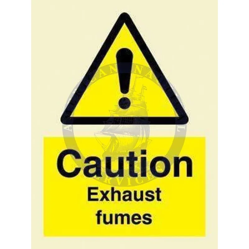 Deal Marine Hazard Sign: Caution Exhaust Fumes